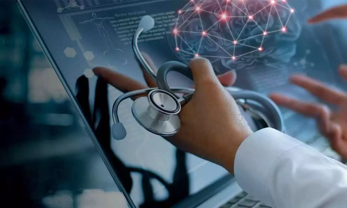 Healthcare professional with digital medical diagnostics